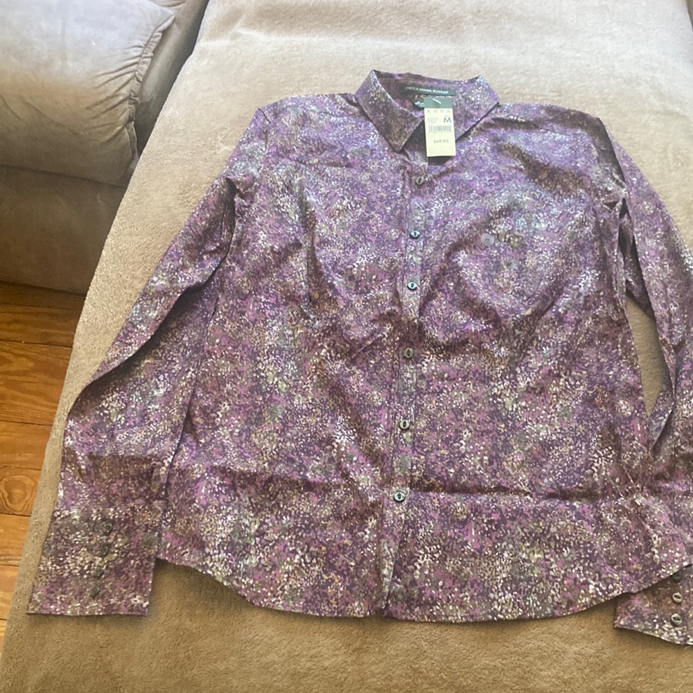 Floral Purple Women's Eddie Bauer button down shirt